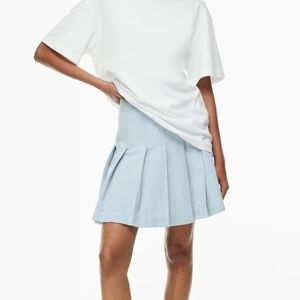 Babaton Light Blue Pleated Skirt